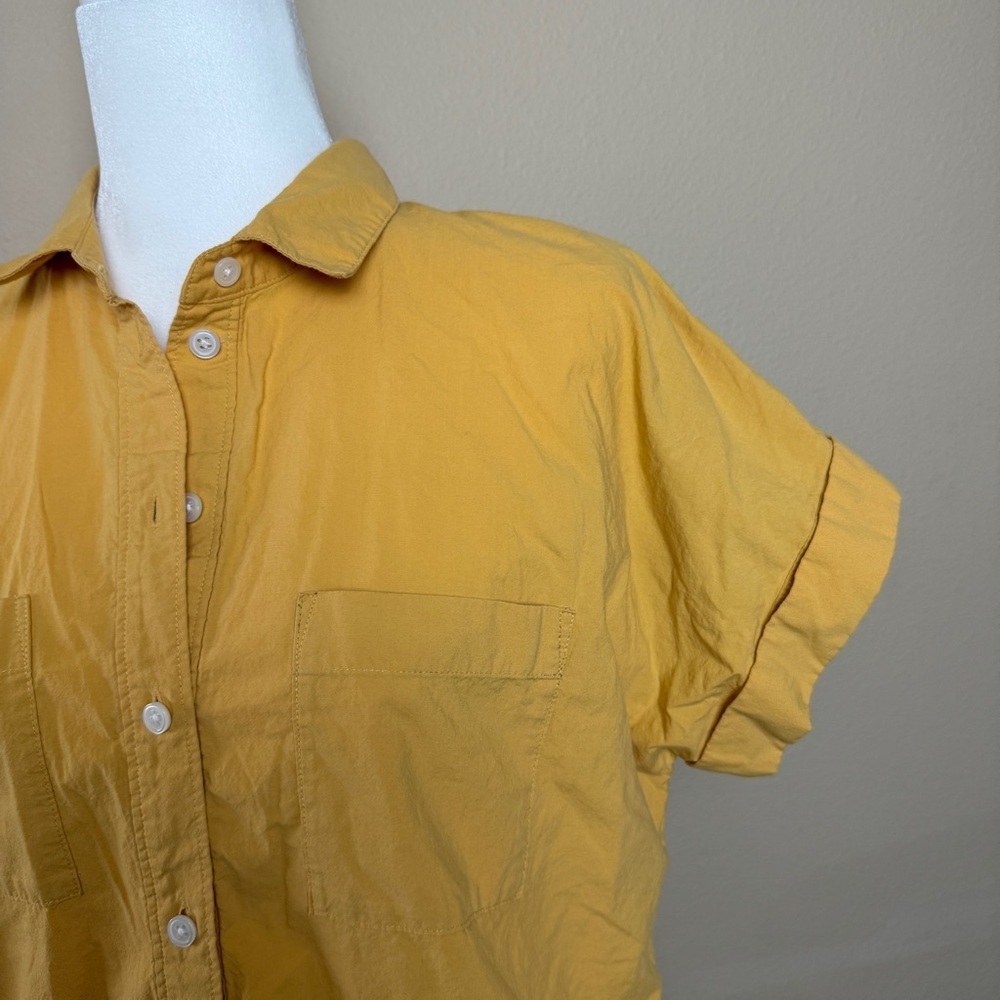 Madewell Drawstring Poplin Yellow Button-Up Shirt… - image 5